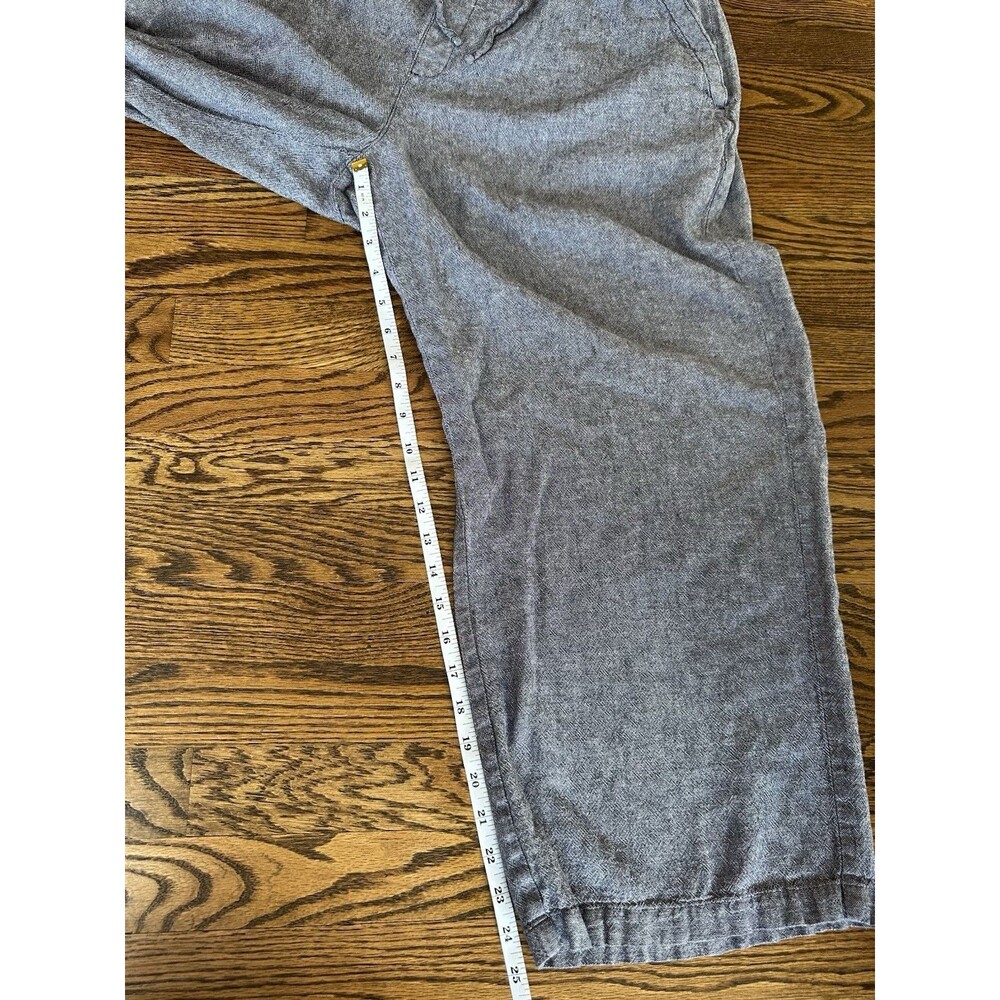 Old Navy Pull On Waist Blue Denim Linen Blend Super Wide Leg Pants Size XL Boho - Picture 5 of 7